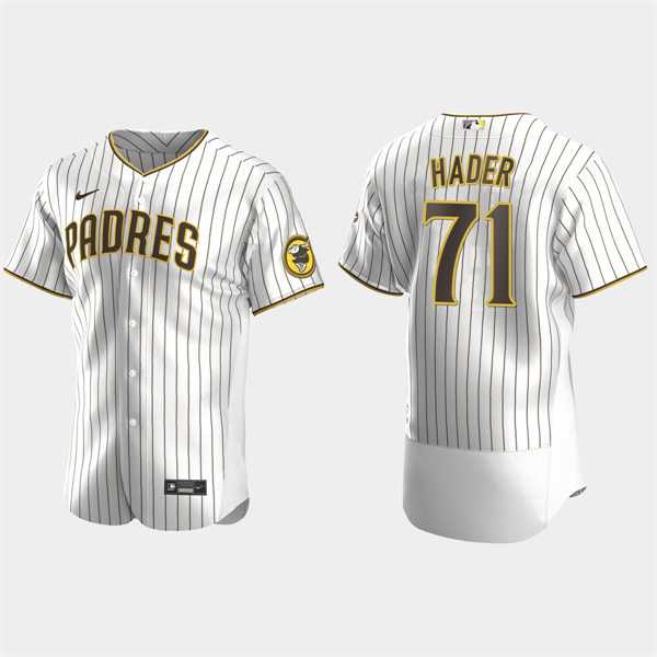 Men%27s San Diego Padres #71 Josh Hader White Brown Pinstripe Home FlexBase Player Jersey Dzhi->toronto blue jays->MLB Jersey